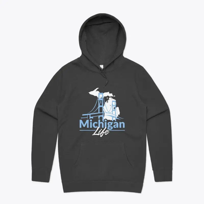 Michigan Life Logo in Blue and White