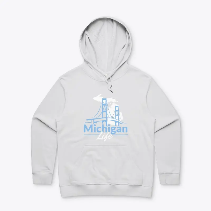 Michigan Life Logo in Blue and White