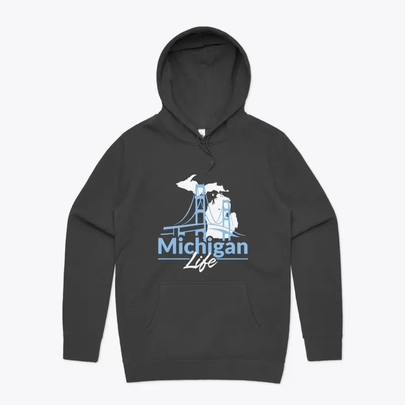 Michigan Life Logo in Blue and White